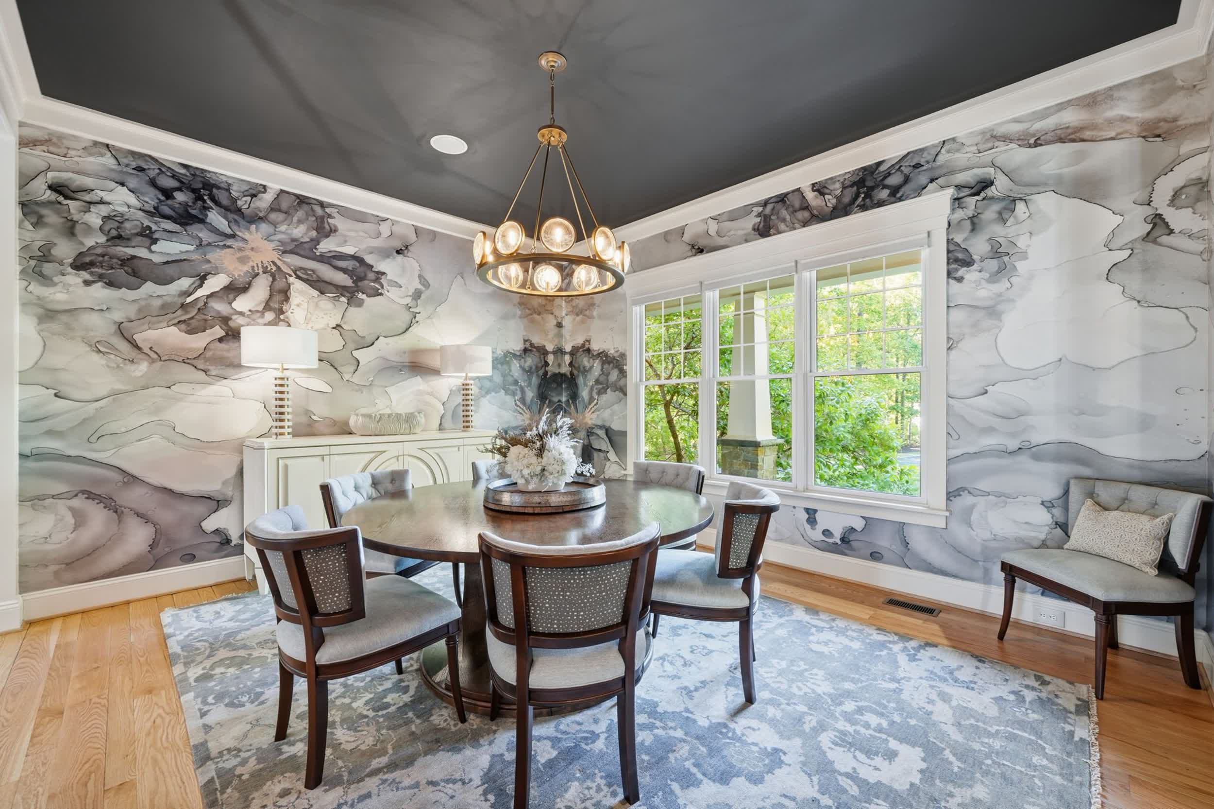 Luxury living room with warm architectural details