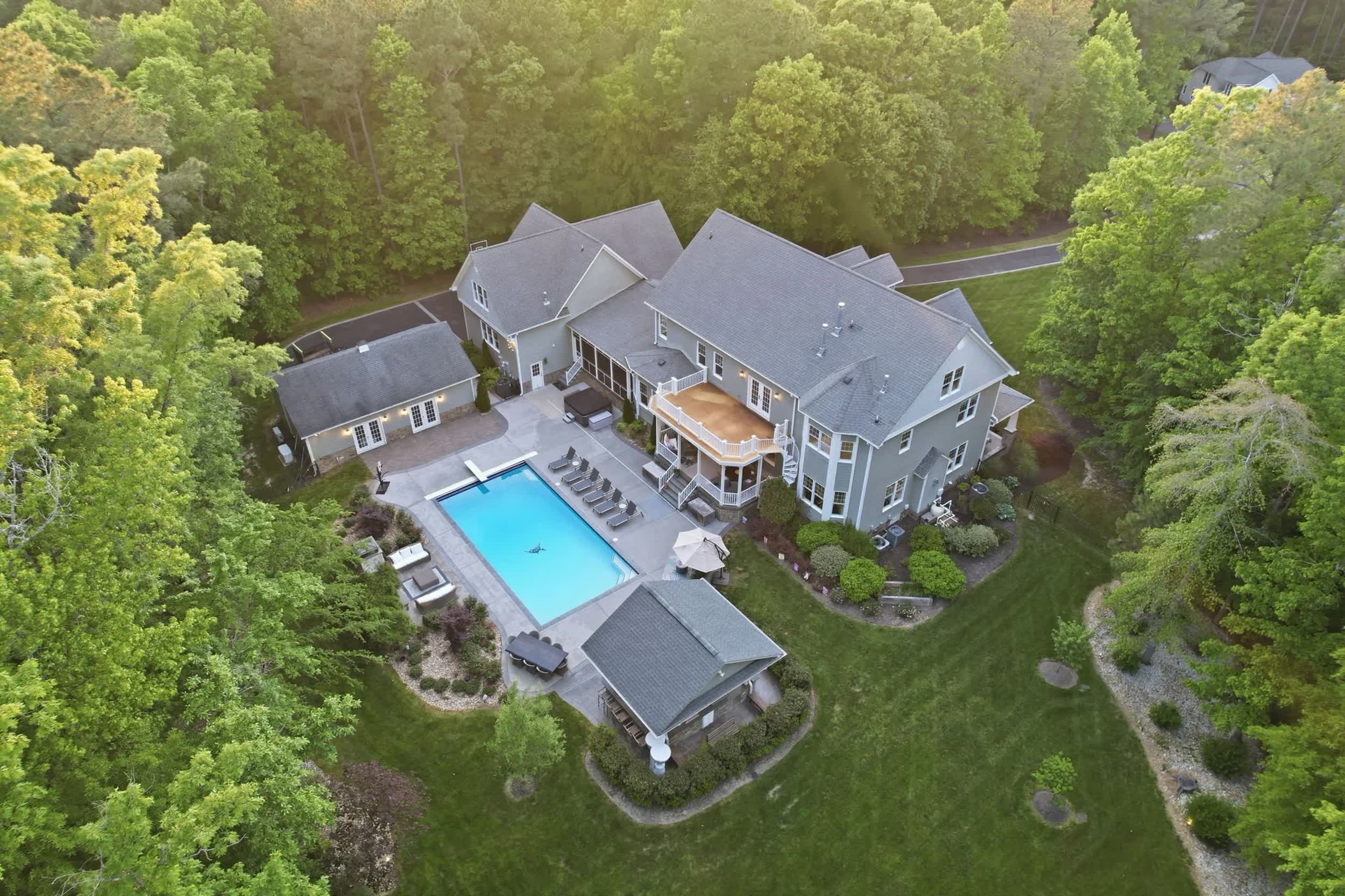 Luxury exterior with pool and outdoor entertaining area